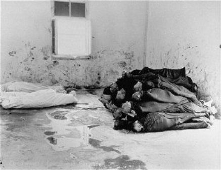 Corpses piled in the crematorium